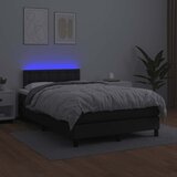  box spring s madracem LED crni 120 x 190 cm umjetna koža | shoptok.hr