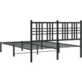 vidaXL Kovinski posteljni okvir z vzglavjem črn 140x190 cm | Shoptok.si