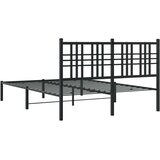 vidaXL metalni okvir za krevet s uzglavljem crni 140x190 cm | shoptok.hr