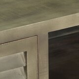 TV ormarić od masivnog drva manga sivi s mesingom 110x30x48 cm | shoptok.hr