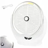 Brezžični aku. LED COB namizni ventilator USB bel