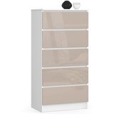 AKORD KOMODA K60 5SZ CLP CAPUCCINO GLOSS, (21702909) Cene