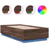  Okvir za krevet s LED svjetlima smeđi hrast 90 x 190 cm drveni | Eponuda.ba