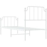 Metalni okvir kreveta s uzglavljem i podnožjem bijeli 75x190 cm | Shoptok.si