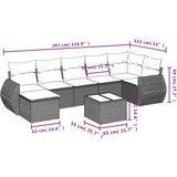 vidaXL 8-dijelni set vrtnih sofa od poliratana s jastucima crni | shoptok.hr