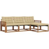  Set vanjskih sofa 4 kom. Prirodna i bež Smeđa 249,5 x 162,5 x 73 cm | shoptok.hr