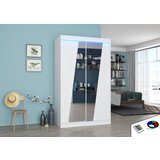 ADRK Klizni ormar TEXAS s ogledalom i LED rasvjetom, 120 cm - BIJELA | shoptok.hr