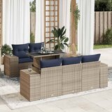  6-dijelni set vrtnih sofa poliratan i bagrem s jastucima sivi | shoptok.hr