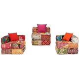  Modularni tabure za 3 osobe od tkanine s patchworkom | shoptok.hr