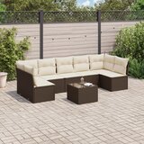  8-dijelni set vrtnih sofa s jastucima smeđi od poliratana | shoptok.hr