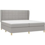  Box spring postelja z vzmetnico svetlo siva 200x200 cm blago, (20761052) | Shoptok.si