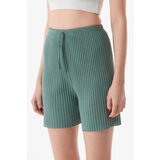 Dewberry 27145 Ribbed Drawstring Jersey Shorts-AQUA GREEN | Shoptok.si