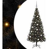 Božićno drvce s 300 LED svjetlima s stalakom Crna 180 cm PVC | Eponuda.com