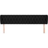  Vzglavje z ušesi črno 183x23x78/88 cm blago | Shoptok.si