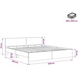  Okvir kreveta s uzglavljem s uzglavljem Crni hrast 200 x 200 cm | shoptok.hr