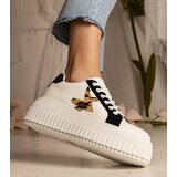 Gemre White and black sneakers decorated with glitter and a star Taleda | shoptok.hr