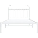 Metalni okvir za krevet s uzglavljem bijeli 100x190 cm | shoptok.hr