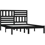  Okvir za krevet od masivne borovine crni 140 x 190 cm | shoptok.hr