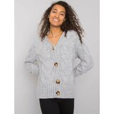 Fashion Hunters Women's sweater with buttons - gray Cene