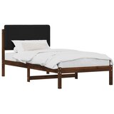  Krevetni okvir s tapiciranim uzglavljem Tamno smeđa i crna - tamno smeđa i crna 90 x 190 cm | shoptok.hr