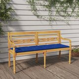 vidaXL Klupa Batavia s plavim jastukom 150 cm od masivne tikovine Cijene