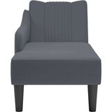 vidaXL Počivalnik z desnim naslonom za roke temno siv žamet | Shoptok.si