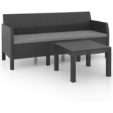 Maison Chic Seti vrtnega pohištva - Vrtna garnitura - Vrtni pohištvo set 2-delna z blazinami PP ratan antracitna, (21809372) | Shoptok.si