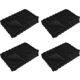 vidaXL Dežnik iz umetnega zajčjega krzna 4 pcs Črna 150 x 220 cm, (5000111862) | Shoptok.si