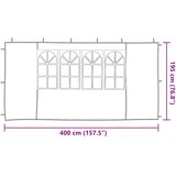  Zid šatora za zabavu 2 pcs 400 x 195 cm Plava PE i čelik | shoptok.hr
