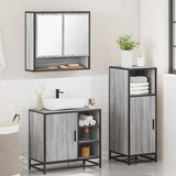  3-dijelni set kupaonskog namještaja siva boja hrasta drveni | shoptok.hr