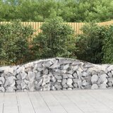 vidaXL Obokana gabionska košara 7 kosov 400x50x60/80cm cinkano železo Cene