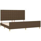  Okvir za krevet bez madraca tamnosmeđi 200x200 cm od tkanine | shoptok.hr