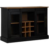 vidaXL Komoda HALDEN 2 klizna vrata crna 112x40x80 cm puno drvo | shoptok.hr