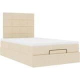 vidaXL Otomanski posteljni okvir z vzmetnico krem 120x190 cm blago, (21608374) | Shoptok.si