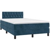 Box spring krevet s madracem tamnoplavi 120 x 200 cm baršunasti | shoptok.hr