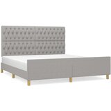  Posteljni okvir z vzglavjem svetlo siv 180x200 cm blago, (20788094) | Shoptok.si