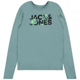 Jack & Jones Majica 'MERCIAL' siva / svetlo zelena / črna