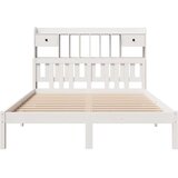 vidaXL Krevet s regalom z knjige bez madraca bijeli 140x200cm borovina | shoptok.hr