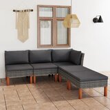Maison Chic Seti vrtnega pohištva - Vrtna garnitura - Vrtni pohištvo set 5-delna z blazinami poli ratan siva, (21820492) | Shoptok.si