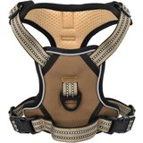 vidaXL Pasja oprsnica s povodcem in ovratnico nastavljiva rjava S | Shoptok.si