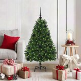 vidaXL Umestno božično drevo z LED lučmi Zelena 120 cm PVC in kovina | Shoptok.si