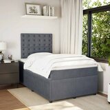 Box spring krevet s madracem tamnosivi 120 x 200 cm baršunasti | shoptok.hr