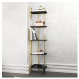 Hanah home alice - black, gold blackgold bookshelf | ePonuda.com