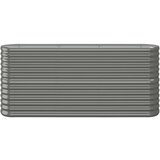 vidaXL Vrtna sadilica od čelika obloženog prahom 152 x 40 x 68 cm siva | shoptok.hr