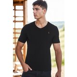 Dewberry T8568 V-NECK MEN'S T-SHIRT-BLACK-1 | shoptok.hr