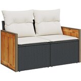  10-dijelni set vrtnih sofa s jastucima crni poliratana bagrem | shoptok.hr