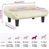 vidaXL Krevet za pse krem 70 x 40 x 24 cm baršunasti | shoptok.hr