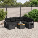 vidaXL 8-dijelni set vrtnih sofa od poliratana s jastucima crni | shoptok.hr