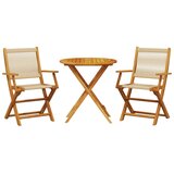  3-dijelni bistro set od polipropilen i masivnog drva bež | shoptok.hr
