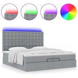vidaXL okvir kreveta s madracima svijetlosivi 200x200cm od tkanine | shoptok.hr